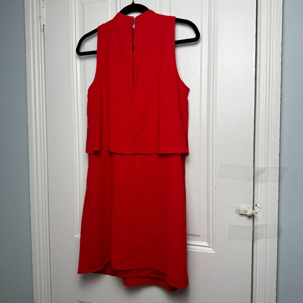 Apt 9 Sheath Dress Womens Small Red Shift Lined Sleeveless Ruffle Valentines - Picture 3 of 7